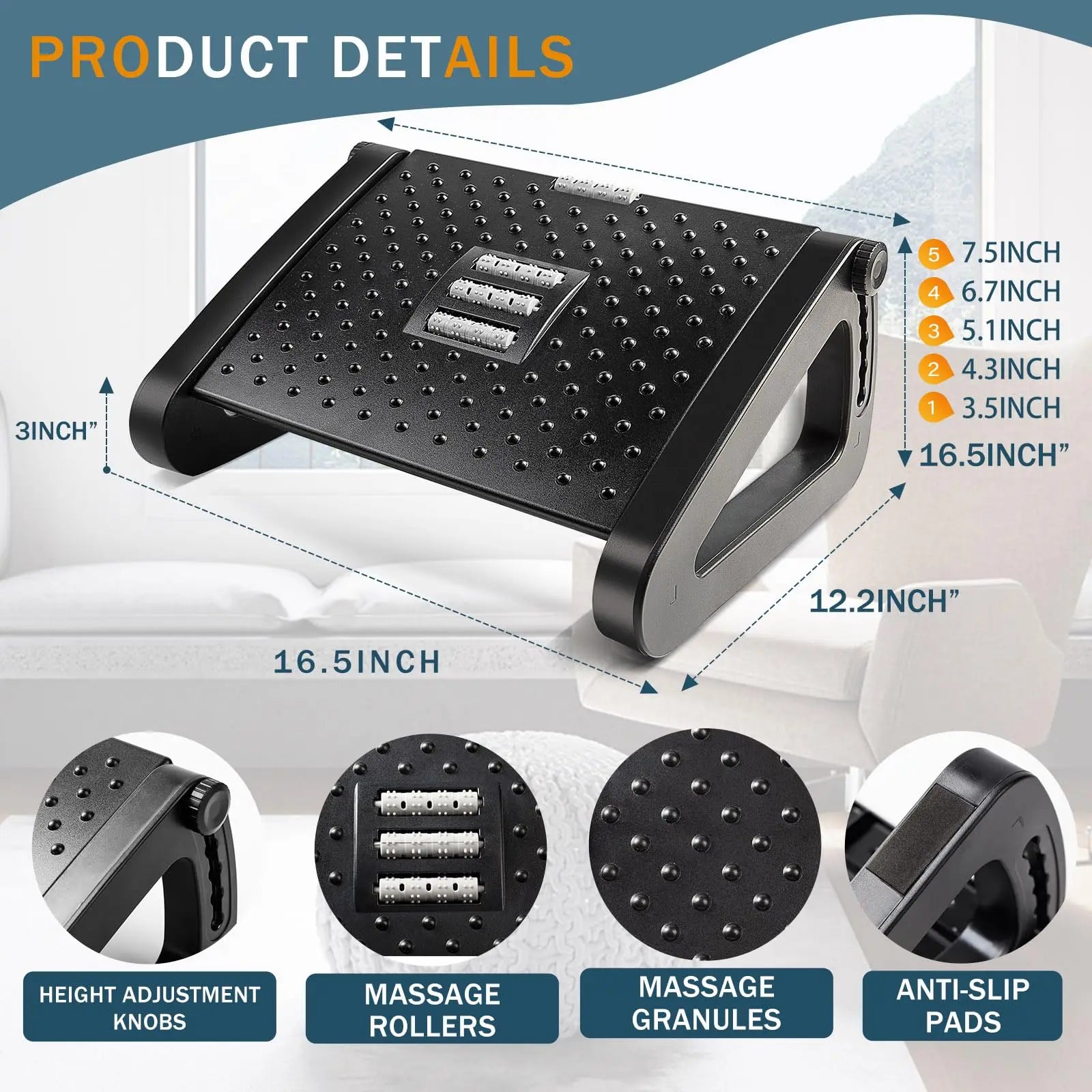ErgoCrafted ReLeaf Massage Footrest