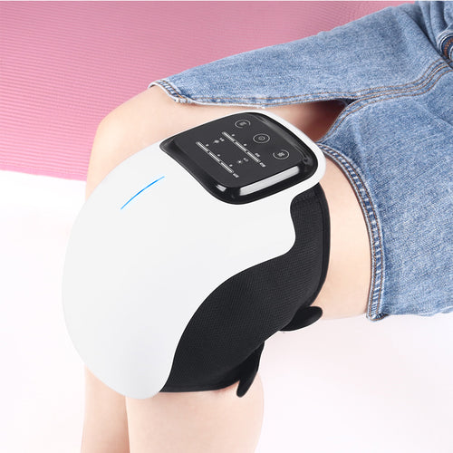 KneeRevive white dome knee massager on knee